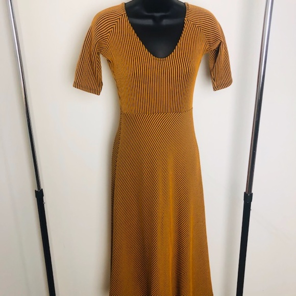 Zara Dresses & Skirts - NWT Zara Mustard and Black Striped Dress | Size S